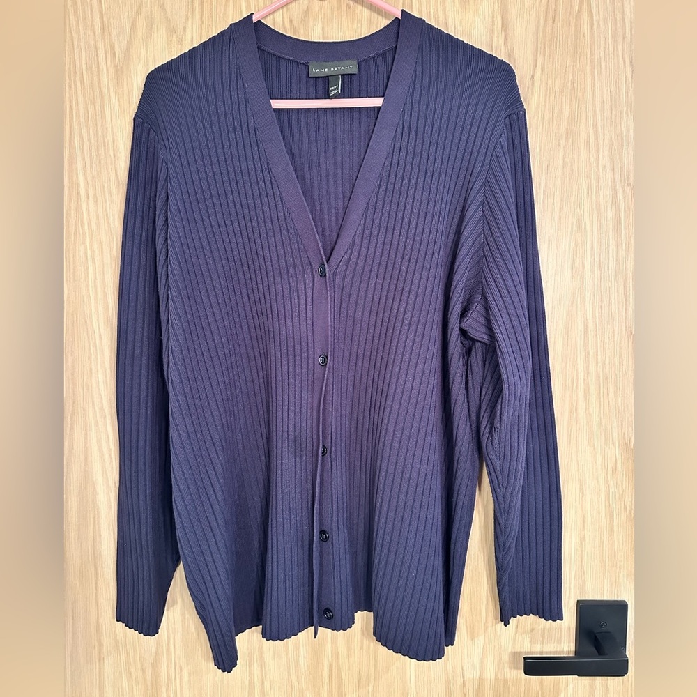 Lane Bryant Navy knit cardigan — EUC.